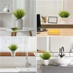 Plantes Artificielles En Plastique (Lot De 6) - Plante Artificielle Interieur/Extérieur Réaliste Pour Maison, Bureau, Jardin Et Cuisine - Fausse Plante Pour Mariage, Table Et Véranda -Pas Cher Flore Calme Magasin 57343284 5