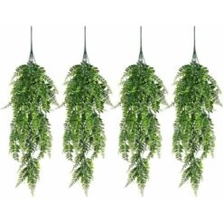 4 Pièces Plantes Artificielles Suspendues, Lierre Artificielle Plantes Exterieur Intérieur Guirlande Fausse Plante Tombante Verte Décoration