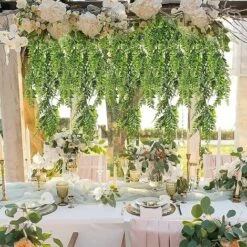 4 Pièces Plantes Artificielles Suspendues, Lierre Artificielle Plantes Exterieur Intérieur Guirlande Fausse Plante Tombante Verte Décoration -Pas Cher Flore Calme Magasin 57343287 4