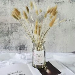 Séchées Naturellement 90 Pcs Queues De Lapin Séchées Pampa Pour Arrangement Floral Mariage Décoration D'intérieur -Pas Cher Flore Calme Magasin 58757826 5