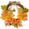 DENUOTOP Plante Artificielle Couronne D'automne Artificielle De 30 Cm, Couronne D'érable Pour La Porte D'entrée Couronne De Porte En Feuille D'érable Avec Cloche 2 DENUOTOP Plante Artificielle Couronne D'automne Artificielle De 30 Cm, Couronne D'érable Pour La Porte D'entrée Couronne De Porte En Feuille D'érable Avec Cloche -Pas Cher Flore Calme Magasin 60005077 1