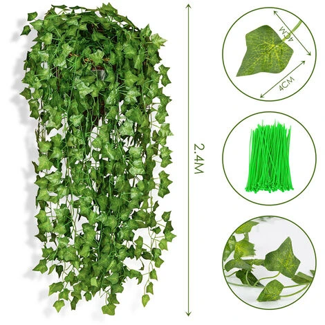 Randaco Lierre Artificiel 12 Pièces Lierre Suspendu Guirlande Artificielle Lierre Guirlande Lierre Artificiel Mariage Pour Bureau Cuisine 4 Randaco Lierre Artificiel 12 Pièces Lierre Suspendu Guirlande Artificielle Lierre Guirlande Lierre Artificiel Mariage Pour Bureau Cuisine – Image 2