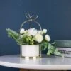 Fleurs Artificielles Avec Pot Plantes Artificielles Bonsaï Fleurs En Vase En Céramique Fleurs Plastique Fausse Plantes Pour Décoration De La Maison (Blanc) 1 Fleurs Artificielles Avec Pot Plantes Artificielles Bonsaï Fleurs En Vase En Céramique Fleurs Plastique Fausse Plantes Pour Décoration De La Maison (Blanc) -Pas Cher Flore Calme Magasin 63799614 1