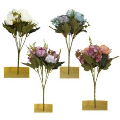 Imulation Fleur Bouquet Européen Cinq Têtes Peinture à L'huile Pivoine Fleur Décoration De La Maison Porche Bureau Faux Pot De Fleur Bouquet Soie Tissu Violet -Pas Cher Flore Calme Magasin 64703794 5