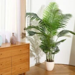 Lot De 2 Plantes Artificielles Deco Areca Palmier 150cm Fausse Plante Interieur Exterieur En Pot Plastique Salon Balcon Verte Déco -Pas Cher Flore Calme Magasin 65109155 3