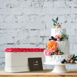 Relaxdays Boîte Blanche Rectangulaire, 20 Roses, Longue, Romantique, Cadeau Saint-Valentin, Bac Fleurs, Fait Main, Rouge -Pas Cher Flore Calme Magasin 65847853 3