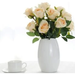 10 Pi��ces Artificielle Roses Fleurs De Faux Bouquets Floraux Pour La D��coration De Mariage Maison D��coration De F��te D'anniversaire Jardin D��cor ( Champagne - Roses En Bouton ) 11 10 Pi��ces Artificielle Roses Fleurs De Faux Bouquets Floraux Pour La D��coration De Mariage Maison D��coration De F��te D'anniversaire Jardin D��cor ( Champagne - Roses En Bouton ) -Pas Cher Flore Calme Magasin 66977313 5