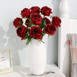 10 Pi��ces Artificielle Roses De Faux Bouquets Floraux Pour La D��coration De Mariage Maison D��coration De F��te D'anniversaire Jardin D��cor (Rouge Fonc�� - Roses ��panouies) 11 10 Pi��ces Artificielle Roses De Faux Bouquets Floraux Pour La D��coration De Mariage Maison D��coration De F��te D'anniversaire Jardin D��cor (Rouge Fonc�� - Roses ��panouies) -Pas Cher Flore Calme Magasin 66977326 5