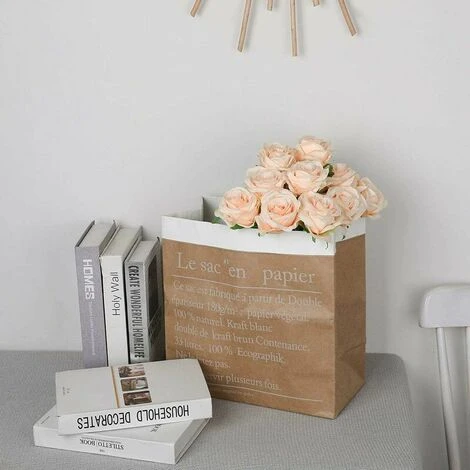 Artificiel Soie Rose Fleurs Tige Unique Une Fausse Rose Réaliste Pour Le Bouquet De Mariage Arrangements Floraux Décoration, 10pcs (Champagne) 4 Artificiel Soie Rose Fleurs Tige Unique Une Fausse Rose Réaliste Pour Le Bouquet De Mariage Arrangements Floraux Décoration, 10pcs (Champagne) – Image 2