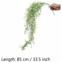 Plante Fleurie Artificielle， Lierre Vigne Plante Artificielle Intérieur Exterieur Fleur Artificielles Pour Décoration Murale Et Jardin-85cm Fontainebleau Lot De 2 Vert Blanc -Pas Cher Flore Calme Magasin 71335300 3