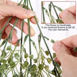 Plante Fleurie Artificielle， Lierre Vigne Plante Artificielle Intérieur Exterieur Fleur Artificielles Pour Décoration Murale Et Jardin-85cm Fontainebleau Lot De 2 Vert Blanc -Pas Cher Flore Calme Magasin 71335300 5