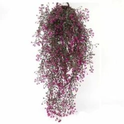 Ensoleillé Plante Fleurie Artifici, Lierre Vigne Plante Artifici Intérieur Exterieur Fleur Artificis Pour Décoration Murale Et Jardin-80cm Lot De 3 Magenta