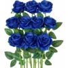 10 Roses Artificielles Roses De Soie Rouge Fleur Avec Tige Fleurs Bouquet De Noce Décor À La Maison -Pas Cher Flore Calme Magasin 74955876 1