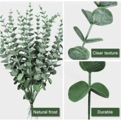 YIDOMDE 12pcs Branches D'eucalyptus Artificielle Faux Eucalyptus Feuilles Simulation Vert Feuilles D'eucalyptus Branches Pour Mariage Maison Cuisine Bureau -Pas Cher Flore Calme Magasin 75723352 3