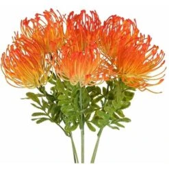 6 PCS Artificielle Fleurs D'automne Résistant Aux UV Faux Plastique Protea Cynaroides Bouquets De Fleurs Centres De Table Arrangements Maison Cuisine Bureau Intérieur Extérieur Décor