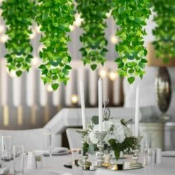 Faux Plantes,Lierre Artificielle Plantes Guirlande Vigne 4 Pièces Faux Lierre Artificielle Guirlande Décoration Pour Célébration, Mariage, Cuisine, Jardin, Bureau [Classe énergétique A+++] -Pas Cher Flore Calme Magasin 76456048 3
