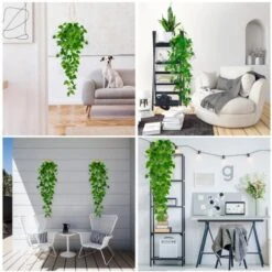 Faux Plantes,Lierre Artificielle Plantes Guirlande Vigne 4 Pièces Faux Lierre Artificielle Guirlande Décoration Pour Célébration, Mariage, Cuisine, Jardin, Bureau [Classe énergétique A+++] -Pas Cher Flore Calme Magasin 76456048 4