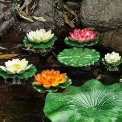 Faux Lotus Artificiel De Fleurs Flottantes, Nénuphar Artificiel Blanc, Mousse Flottante Plantes Pour Jardin étang Piscine Aquarium Terrasse Mariage -Pas Cher Flore Calme Magasin 77758840 4