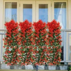 2Pcs Plantes Suspendues Artificielles Sayuri Rotin Ivy Vigne Plante Tombante Plantes Artificielles Vigne Hanging Plantes Artificielles Extérieur Pour Mariage Balcon Cuisine Jardin (Rouge) -Pas Cher Flore Calme Magasin 78741775 4