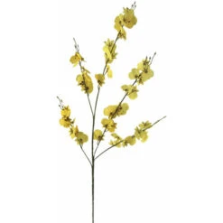 Fausse Fleur Artificielle Jaune En Pot Zen Décoration De La Maison Décoration En Plastique Bouquet Unique Paon Dansant Orchidée BL28362 Jaune Grande Branche