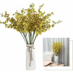 Fausse Fleur Artificielle Jaune En Pot Zen Décoration De La Maison Décoration En Plastique Bouquet Unique Paon Dansant Orchidée BL28362 Jaune Grande Branche 10 Fausse Fleur Artificielle Jaune En Pot Zen Décoration De La Maison Décoration En Plastique Bouquet Unique Paon Dansant Orchidée BL28362 Jaune Grande Branche -Pas Cher Flore Calme Magasin 79959693 4