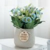 Bonsaï Artificiel,Plante Artificielle En Pot De Marguerite ,Ornements Décoratifs Pour La Maison, Intérieur, Mariage Extérieur Et Intérieur, Bureau（Gris） -Pas Cher Flore Calme Magasin 80589007 1