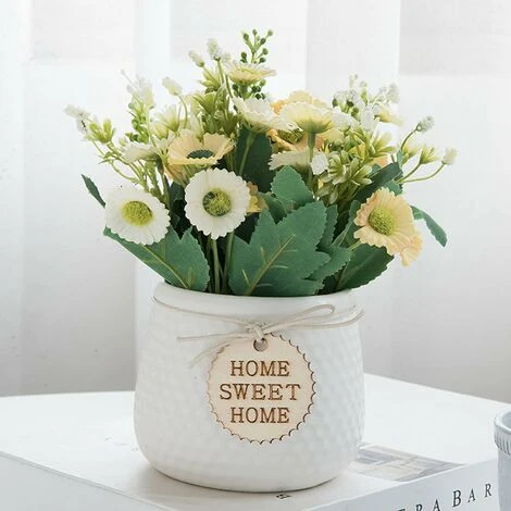 Bonsaï Artificiel,Plante Artificielle En Pot De Marguerite ,Ornements Décoratifs Pour La Maison, Intérieur, Mariage Extérieur Et Intérieur, Bureau(Blanc) 3 Bonsaï Artificiel,Plante Artificielle En Pot De Marguerite ,Ornements Décoratifs Pour La Maison, Intérieur, Mariage Extérieur Et Intérieur, Bureau(Blanc)