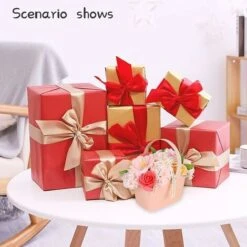 Fleur De Savon Boite, Bouquet De Fleurs En Savon Avec Panier, Rose Savon Artificielle, Beauté Éternelle, Créateur De Romance, Cadeau Créatif Pour Fête Des Mères Saint-Valentin (Rose) -Pas Cher Flore Calme Magasin 80957284 5