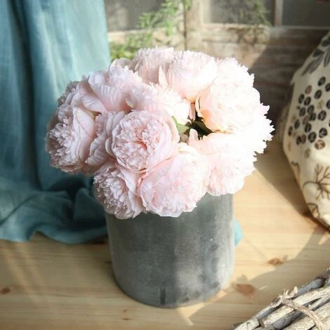 SVKBJROY 1 Bouquets De Pivoines Artificielles, 5 Têtes De Pivoine En Soie Fausse Fleur Pour La Décoration De Rebord De Fenêtre D'hôtel De Bureau à Domicile De Mariage, Rose Clair 5 SVKBJROY 1 Bouquets De Pivoines Artificielles, 5 Têtes De Pivoine En Soie Fausse Fleur Pour La Décoration De Rebord De Fenêtre D'hôtel De Bureau à Domicile De Mariage, Rose Clair – Image 3