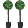 HOMCOM Lot De 2 Buis Artificiels Topiaires Artificielles En Forme De Boule Dim. Ø 20 X 60H Cm Pots Inclus 1 HOMCOM Lot De 2 Buis Artificiels Topiaires Artificielles En Forme De Boule Dim. Ø 20 X 60H Cm Pots Inclus -Pas Cher Flore Calme Magasin 83735143 1
