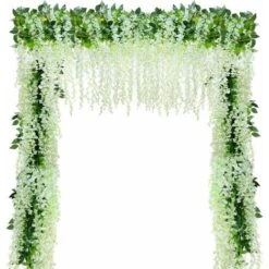 Fleurs Artificielles , Glycine Artificielle, Décoration D'intérieur, Chaque Brin Mesure 110 Cm De Long, Soie (blanc) 10 Fleurs Artificielles , Glycine Artificielle, Décoration D'intérieur, Chaque Brin Mesure 110 Cm De Long, Soie (blanc) -Pas Cher Flore Calme Magasin 85777714 4