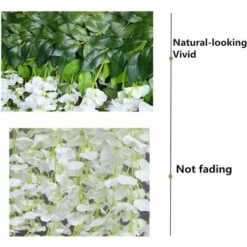 Fleurs Artificielles , Glycine Artificielle, Décoration D'intérieur, Chaque Brin Mesure 110 Cm De Long, Soie (blanc) 11 Fleurs Artificielles , Glycine Artificielle, Décoration D'intérieur, Chaque Brin Mesure 110 Cm De Long, Soie (blanc) -Pas Cher Flore Calme Magasin 85777714 5