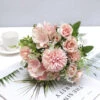 SVKBJROY Bouquet - 7 Fourchettes Diamant Roses Feuillage Sont Dans Un Bouquet Adapté Pour Mariage Maison Librairie Café Décoration(Rose Pâle) -Pas Cher Flore Calme Magasin 85783972 1