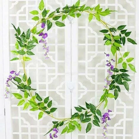 Vignes Artificielles De Glycine, Fausses Fleurs En Soie Suspendues Guirlandes Artificielles De Plantes De Vigne Jardin Mur Extérieur Verdissement Jungle Fête Mariage Arche Décoration Florale 6 Vignes Artificielles De Glycine, Fausses Fleurs En Soie Suspendues Guirlandes Artificielles De Plantes De Vigne Jardin Mur Extérieur Verdissement Jungle Fête Mariage Arche Décoration Florale – Image 4