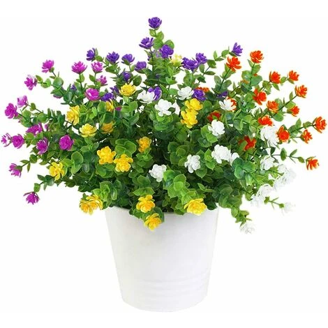 Lot De 5 Bouquets De Fleurs Artificielles, Plantes De Verdure Résistantes Aux UV Pour Extérieur,Intérieur,Balcon,Jardin,Bureau,Mariage,Fête Décor (Cinq Couleurs), 4 Lot De 5 Bouquets De Fleurs Artificielles, Plantes De Verdure Résistantes Aux UV Pour Extérieur,Intérieur,Balcon,Jardin,Bureau,Mariage,Fête Décor (Cinq Couleurs), – Image 2