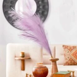 Lot De 3 Herbes De La Pampa Sechees Artificielle 110cm Deco Bohème Pour Mariage Salon Chambre - Violet -Pas Cher Flore Calme Magasin 88015655 3