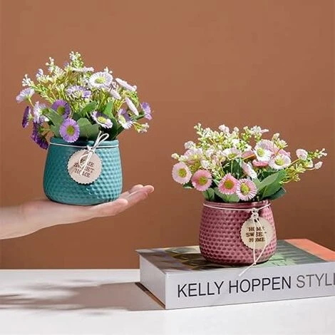 Artificielle Faux Fleurs,Plante Artificielle Interieur Petite,Plante Artificielle Interieur Exterieur, Fausse Plante Decoration Pour Maison Salon Cuisine Chambre,Marguerite (Bleu) 5 Artificielle Faux Fleurs,Plante Artificielle Interieur Petite,Plante Artificielle Interieur Exterieur, Fausse Plante Decoration Pour Maison Salon Cuisine Chambre,Marguerite (Bleu) – Image 3