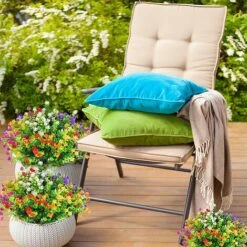 Fleurs Artificielles,12 Bouquets Plantes De Verdure Résistantes Aux UV 11 Fleurs Artificielles,12 Bouquets Plantes De Verdure Résistantes Aux UV -Pas Cher Flore Calme Magasin 90756802 5