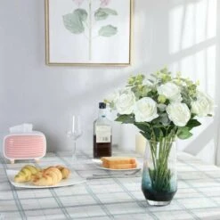 Lot De 12 Roses Artificielles, Deco Fausses Fleurs En Soie Avec Tige Simple De 19,68 Pouces, Fleur Réaliste Pour Fête Jardin En Famille Hôtel Décoration De Mariage -Pas Cher Flore Calme Magasin 91599868 5