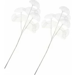 2pcs Feuilles De Ginkgo Artificielles Tiges Feuilles D'automne Vaporisateur Feuilles D'automne Pics Verdure Arbustes Faux Plastique Plantes Tiges Verdure Plante Bouquet Couronne Pics Pour Décor De Vas