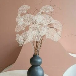 2pcs Feuilles De Ginkgo Artificielles Tiges Feuilles D'automne Vaporisateur Feuilles D'automne Pics Verdure Arbustes Faux Plastique Plantes Tiges Verdure Plante Bouquet Couronne Pics Pour Décor De Vas -Pas Cher Flore Calme Magasin 92924981 3