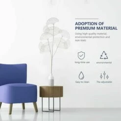 2pcs Feuilles De Ginkgo Artificielles Tiges Feuilles D'automne Vaporisateur Feuilles D'automne Pics Verdure Arbustes Faux Plastique Plantes Tiges Verdure Plante Bouquet Couronne Pics Pour Décor De Vas -Pas Cher Flore Calme Magasin 92924981 4