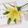 Simulation Mini Lily Handmade Fake Flower Home Ornement Jaune 2pcs 1 Simulation Mini Lily Handmade Fake Flower Home Ornement Jaune 2pcs -Pas Cher Flore Calme Magasin 93243003 1