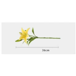 Simulation Mini Lily Handmade Fake Flower Home Ornement Jaune 2pcs -Pas Cher Flore Calme Magasin 93243003 2