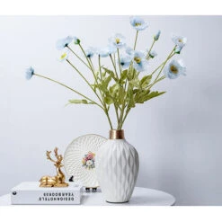 Amélioration De L'habitat Fausse Fleur Simulation Coquelicot (bleu) 3pcs -Pas Cher Flore Calme Magasin 93243260 4