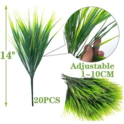 Lot De 20 Plantes Artificielles D'extérieur, Décoration De Porche De Jardin En Faux Plastique Résistant Aux UV 8 Lot De 20 Plantes Artificielles D'extérieur, Décoration De Porche De Jardin En Faux Plastique Résistant Aux UV -Pas Cher Flore Calme Magasin 94075158 2