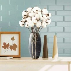 Lot De 20 Fleurs De Coton Naturel Fleurs Séchées Tige De Coton Fleurs Naturelles Faux Brindilles De Coton Faux -Pas Cher Flore Calme Magasin 94108686 3