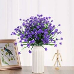 Plante Fleurie Artificielle　Plantes Et Fleurs Artificielles D'extérieur Résistantes Aux UV - Violet 8PCS -Pas Cher Flore Calme Magasin 94302597 3