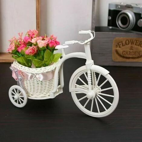 Panier De Fleurs De Décoration De Vélo, Nouveau Design De Tricycle, Vase Blanc En Plastique, Stockage De Fleurs, Maison, Fête De Mariage, Pot De Fleurs De Décoration Bricolage 3 Panier De Fleurs De Décoration De Vélo, Nouveau Design De Tricycle, Vase Blanc En Plastique, Stockage De Fleurs, Maison, Fête De Mariage, Pot De Fleurs De Décoration Bricolage