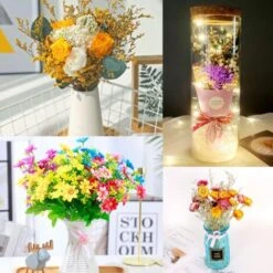 (Violet) Bouquet De Fleurs Séchées Naturelles Décoration De Fleurs Pressées Pour Le Bricolage Décoration De Fleurs En époxy Nail Art Bricolage Bougie Scrapbooking -Pas Cher Flore Calme Magasin 95628595 3